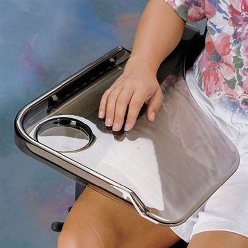 Flip Away Clear Wheelchair Tray